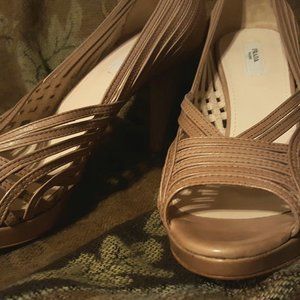 PRADA Vitello Shine strappy open toe pump